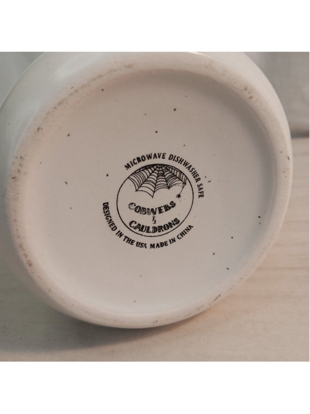 Cobwebs & Cauldrons White Speckled Boo Yah! Cowgirl Ghost Coffee Mug Matte Large - Picture 5 of 5